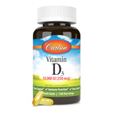 Carlson etiqueta con información nutricional y dosis por cápsula