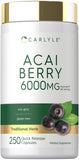 Carlyle envase frontal de Acai Berry mostrando diseño y cantidad de cápsulas
