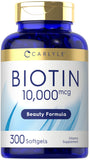 Carlyle frasco frontal mostrando 300 softgels, conveniencia de suministro prolongado