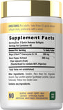 Carlyle botella abierta con 120 softgels visible, conveniencia de suministro