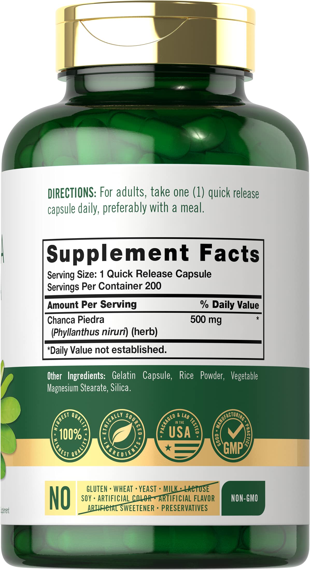 Carlyle primer plano de etiqueta con ingredientes y pruebas, transparencia informativa