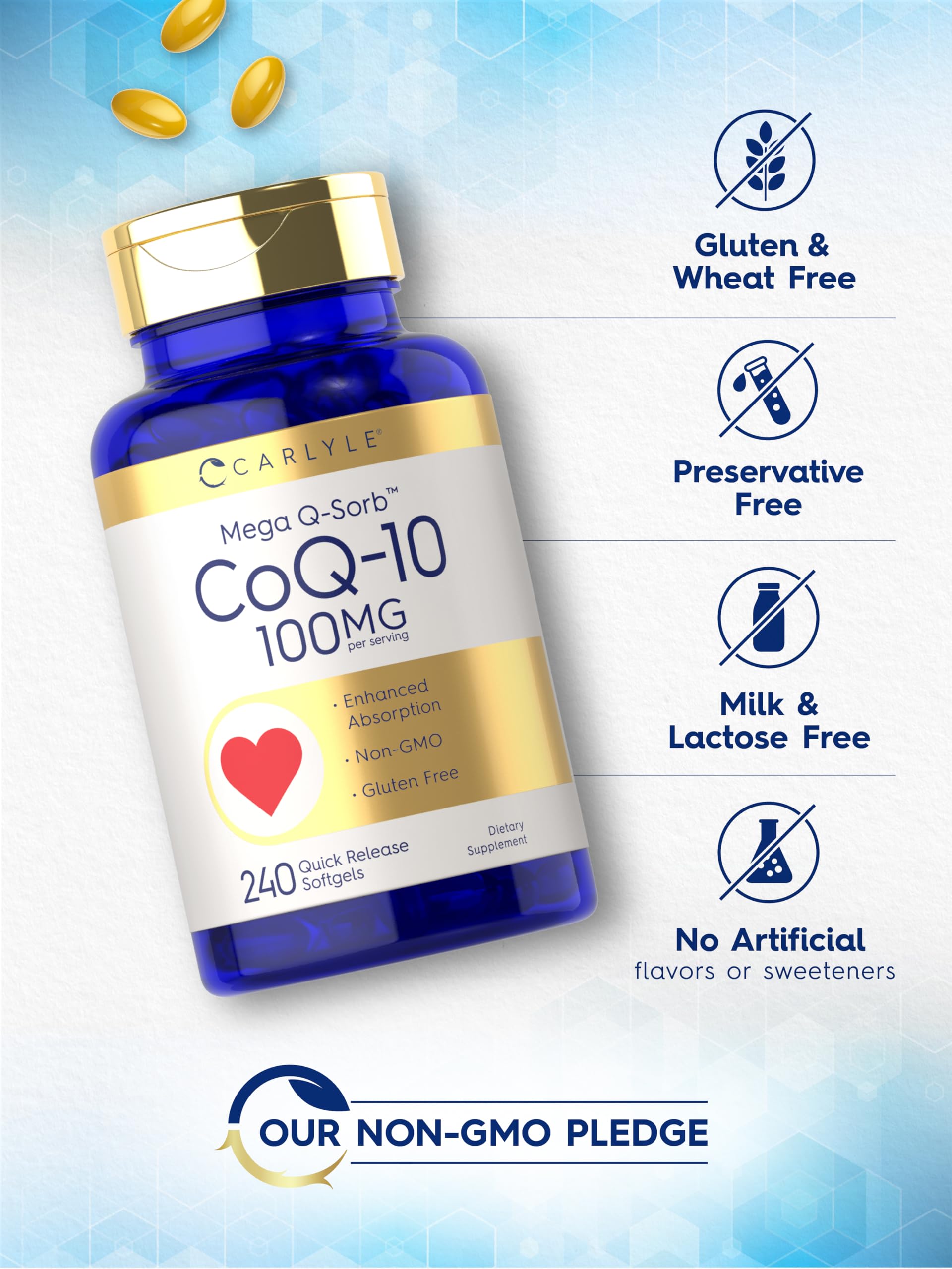 Carlyle etiqueta con ingredientes y potencia 100 mg legible