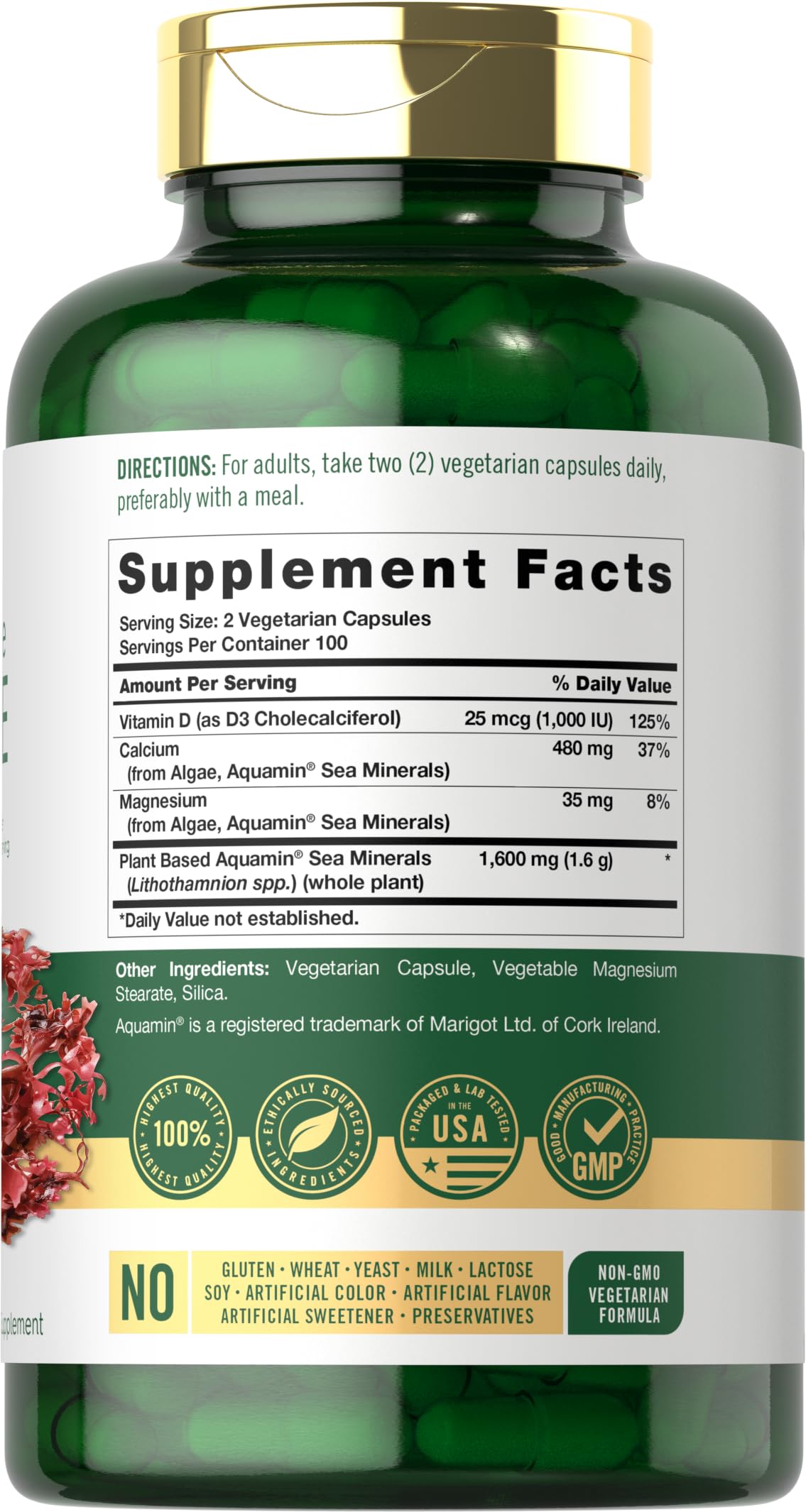 Carlyle etiqueta con información nutricional y lista de ingredientes clara