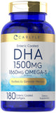 Carlyle frasco frontal mostrando 180 softgels y beneficios de almacenamiento