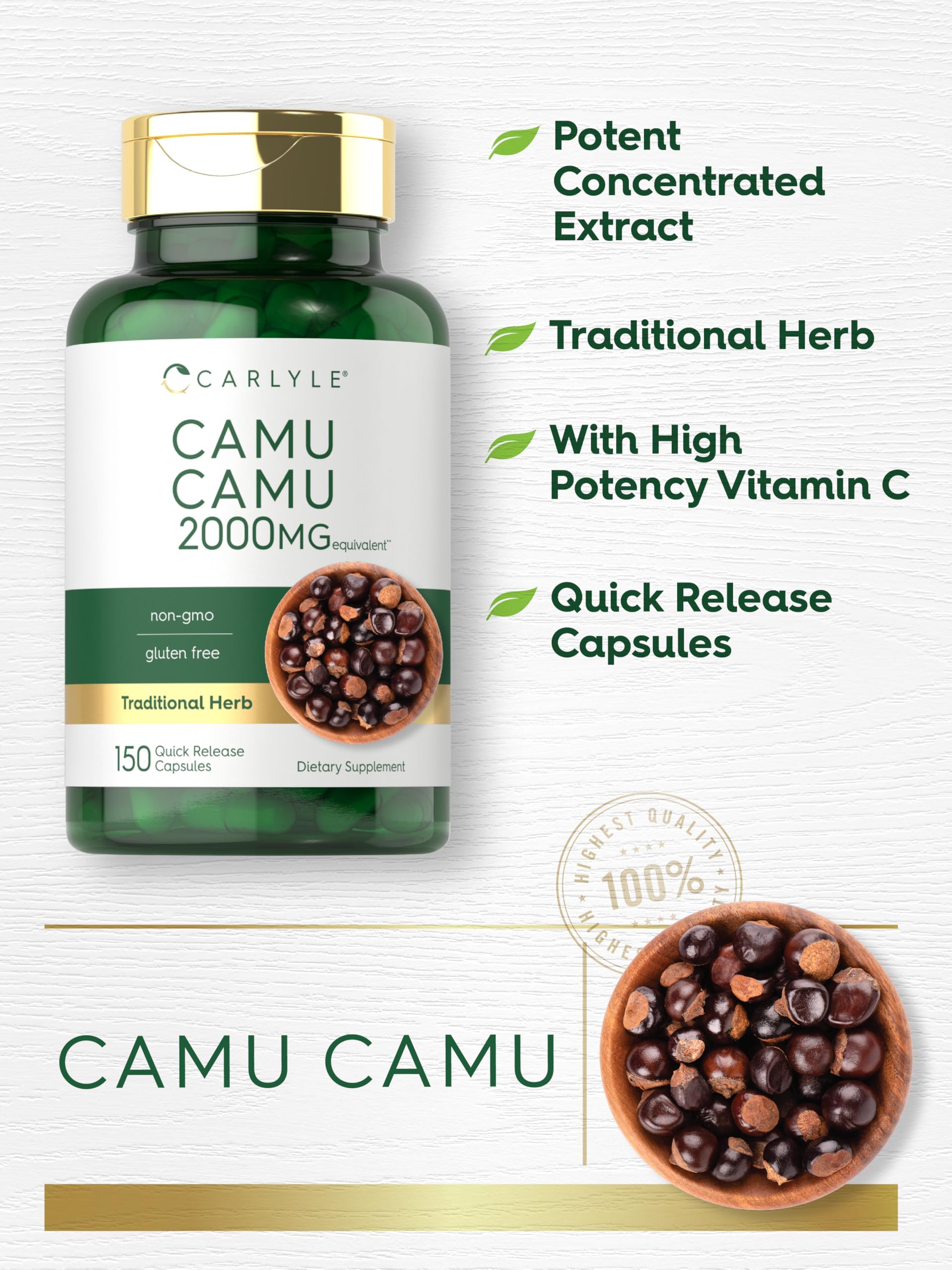 Carlyle etiqueta en detalle con ingredientes y beneficios visibles al usuario