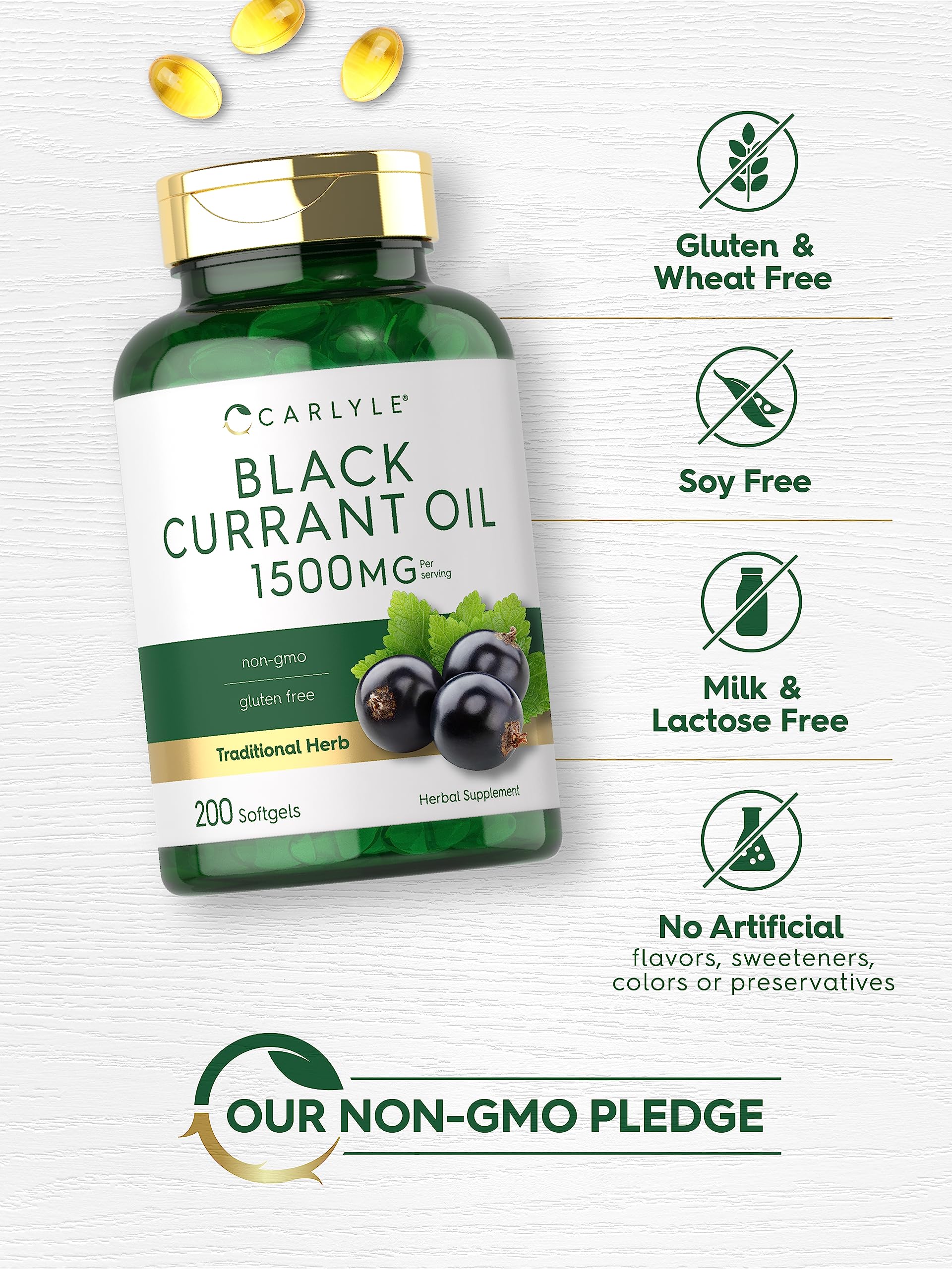 Carlyle etiqueta con información nutricional y control de calidad visible