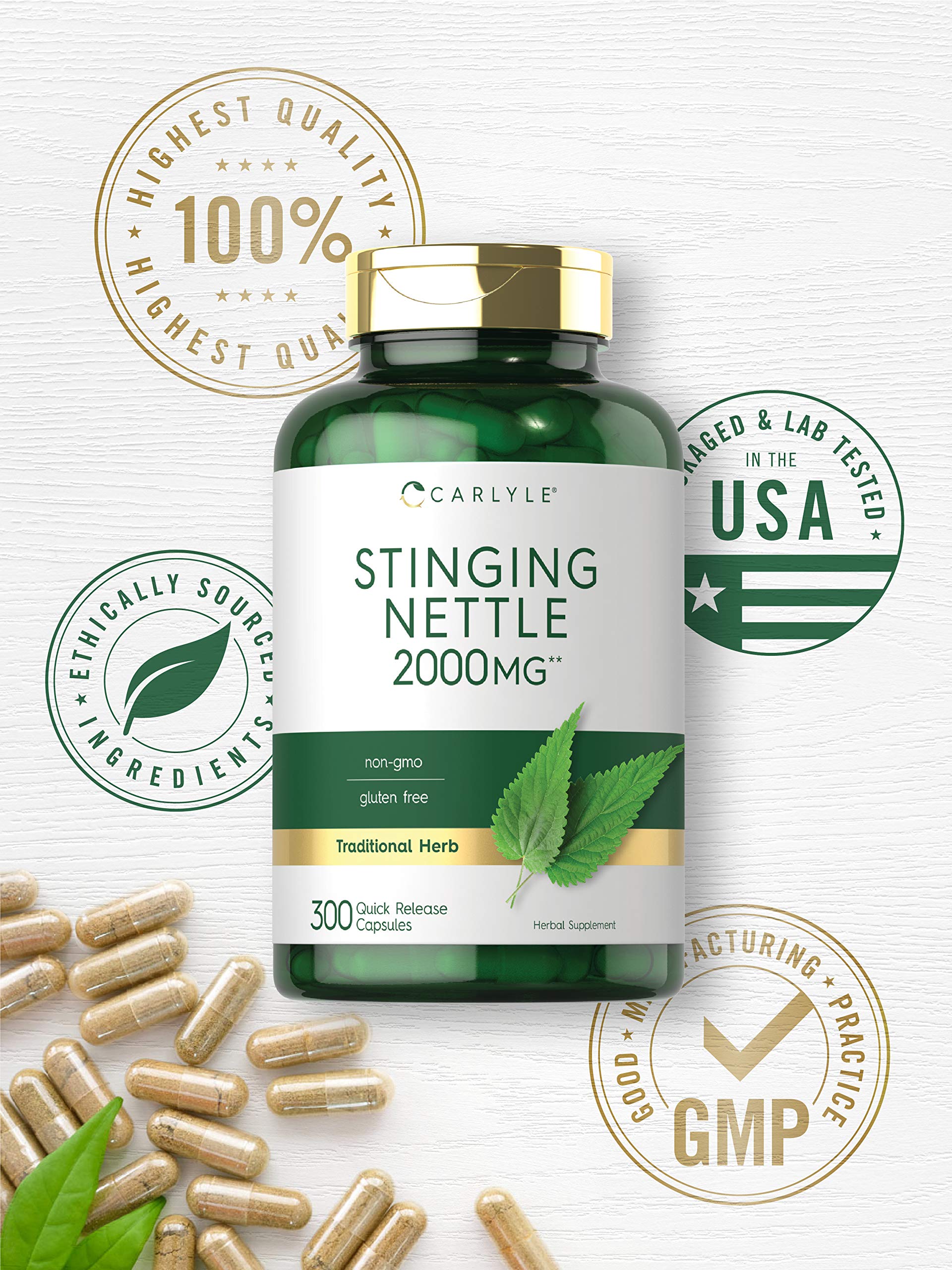 Carlyle etiqueta con ingredientes claros y pruebas de laboratorio visibles