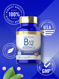 Carlyle etiqueta nutricional enfocada en 6,000 mcg y lista de ingredientes