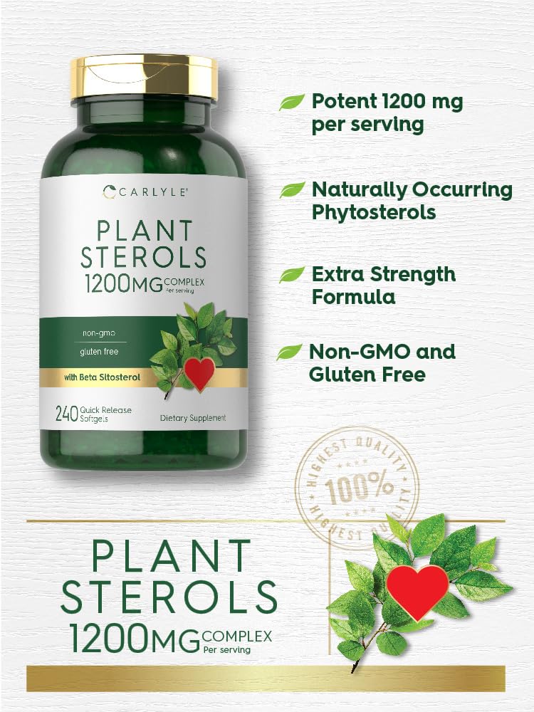 Carlyle etiqueta nutricional close-up con información del complejo de fitoesteroles