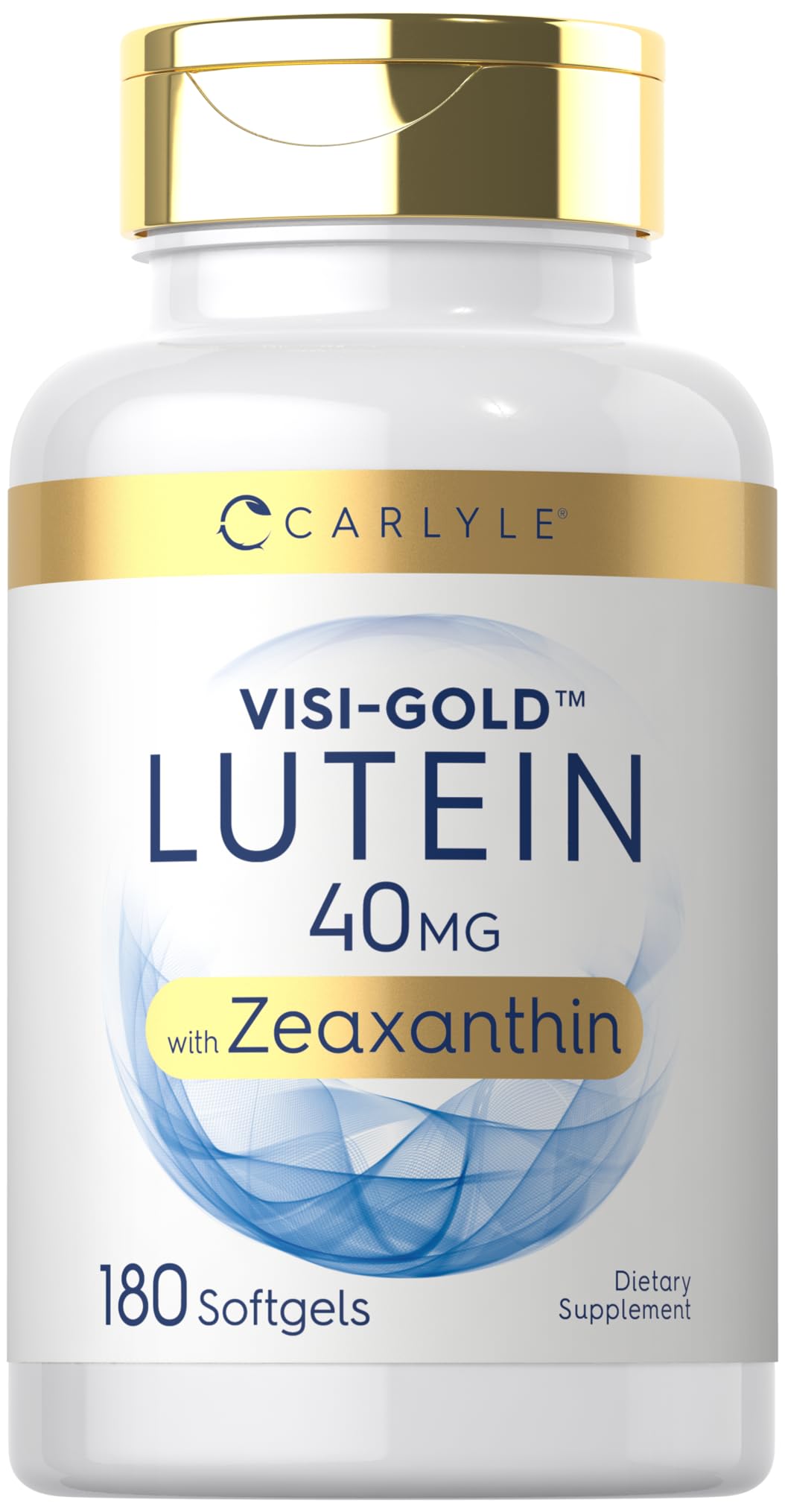 Carlyle frasco frontal mostrando 180 softgels y ventaja de suministro prolongado