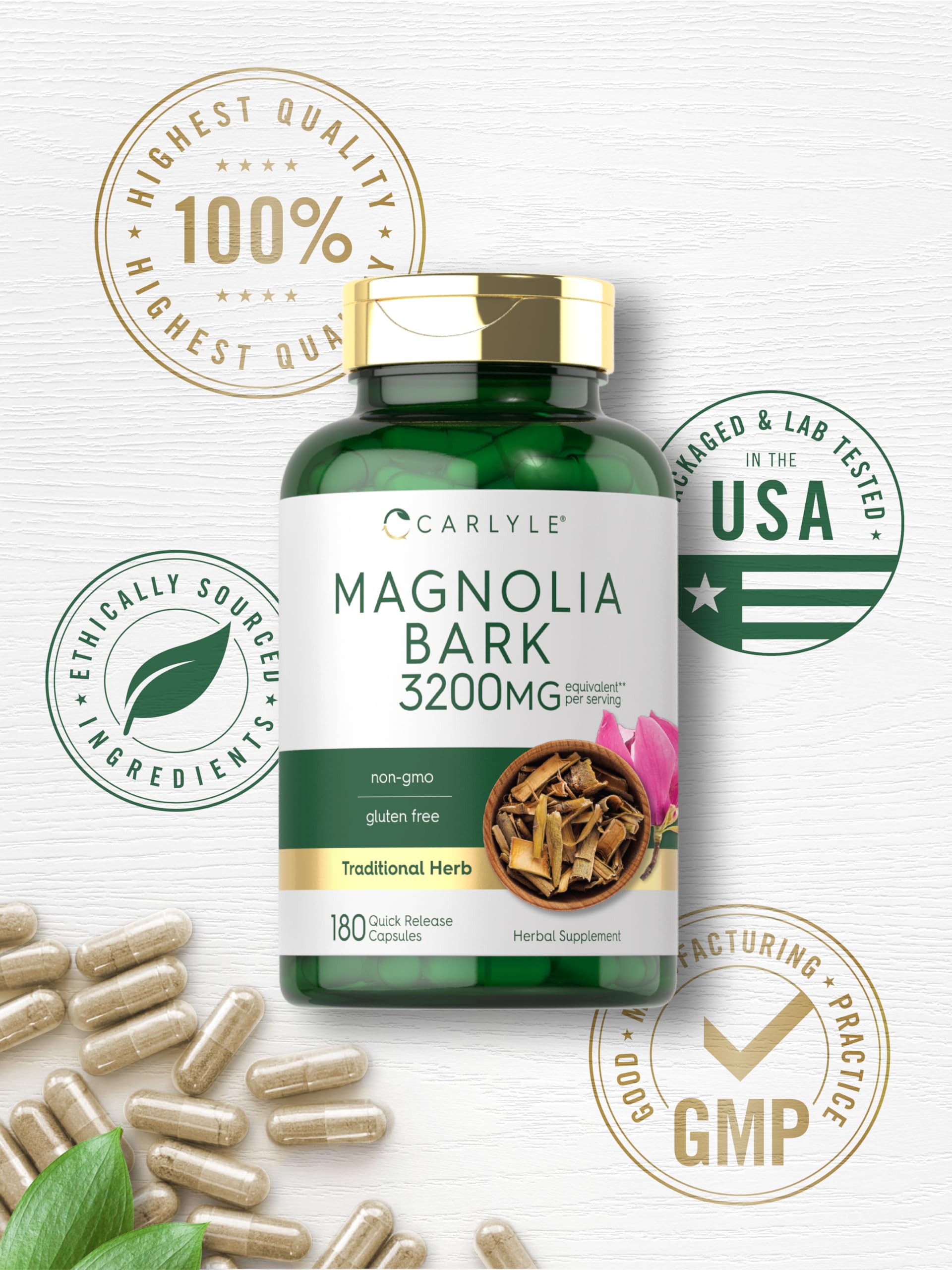 Carlyle corteza de magnolia como materia prima natural visible