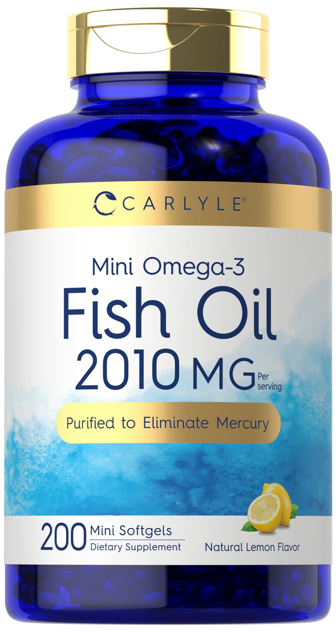 Carlyle frasco frontal del producto mostrando cantidad y tamaño