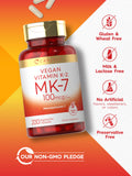Carlyle etiqueta con información de MK-7 y lista de ingredientes