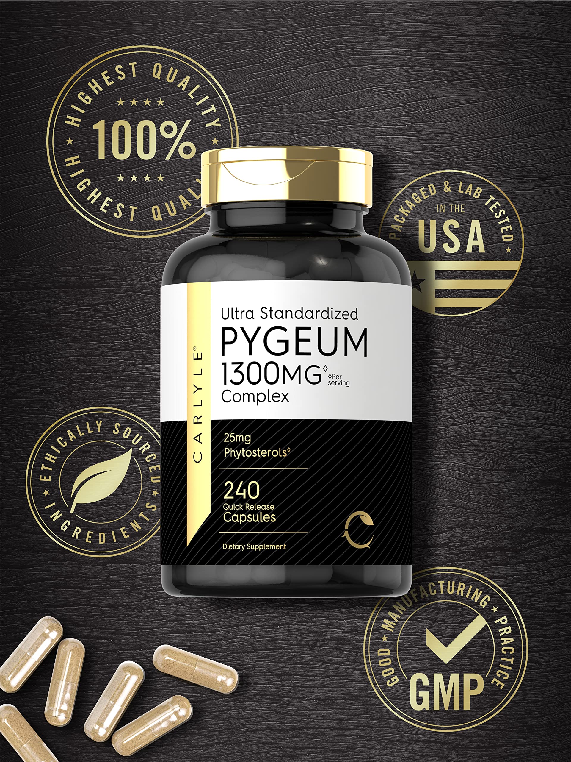 Carlyle etiqueta con lista de ingredientes y control de calidad