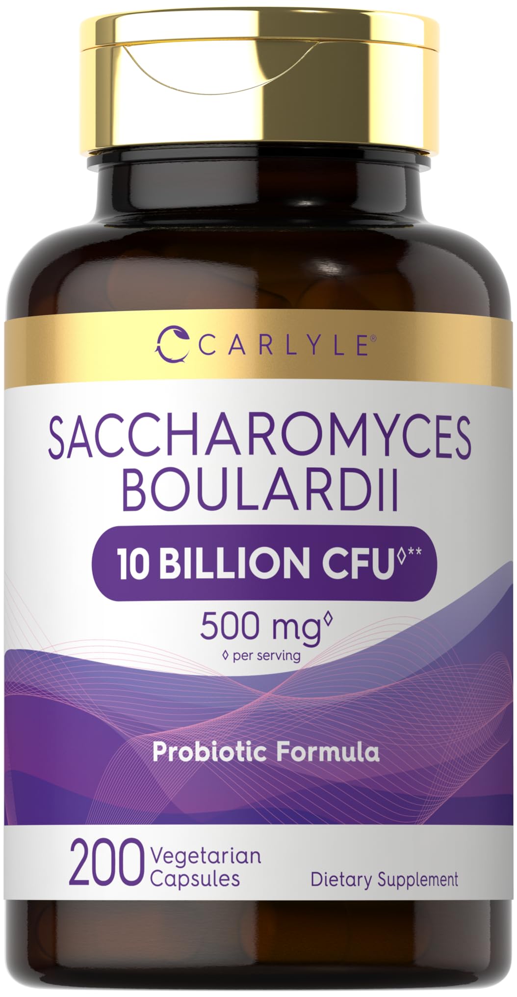 Frontal del envase Carlyle Saccharomyces boulardii mostrando la marca y beneficio digestivo