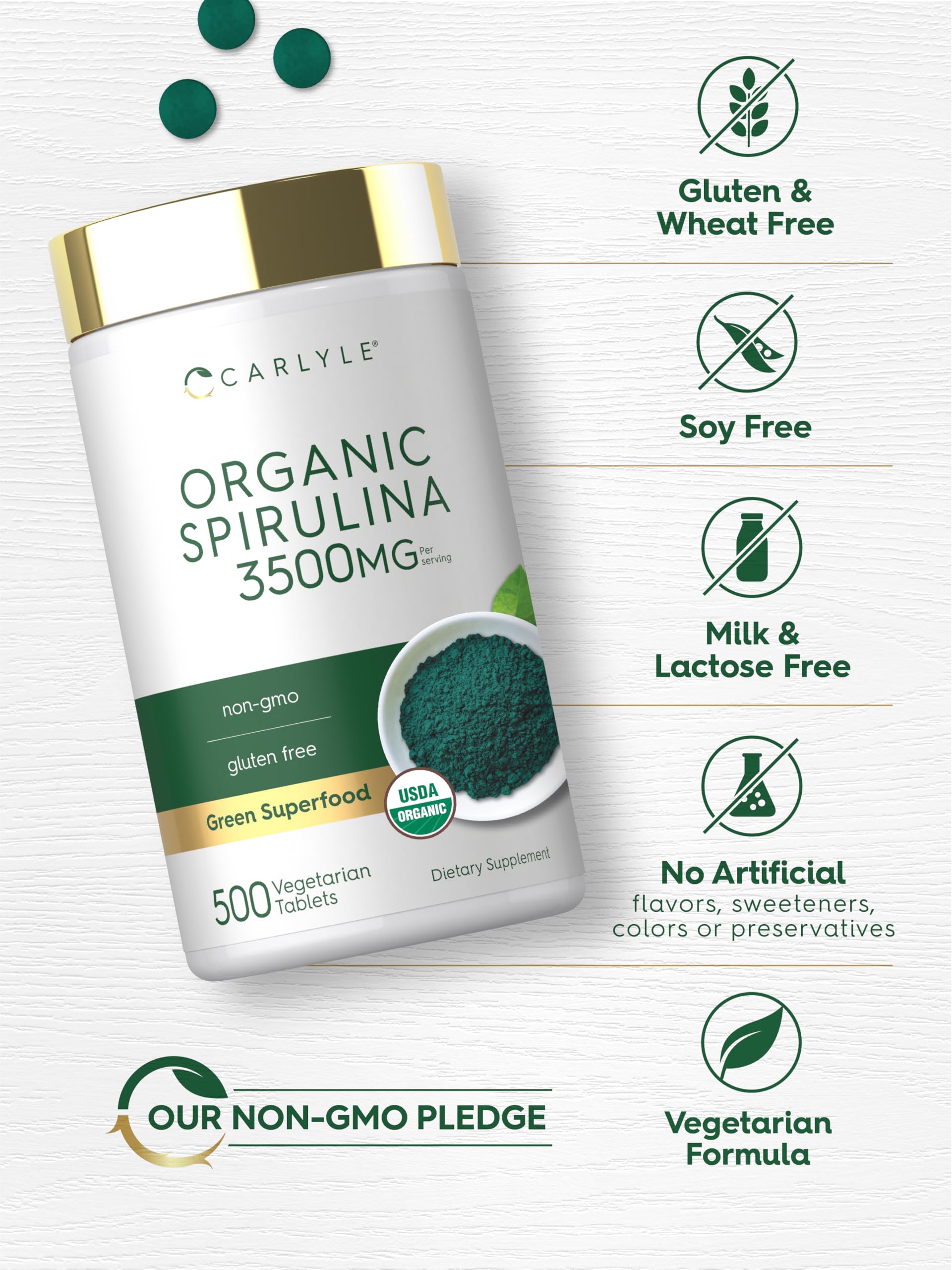 Carlyle etiqueta nutricional y lista de ingredientes visible en el frasco