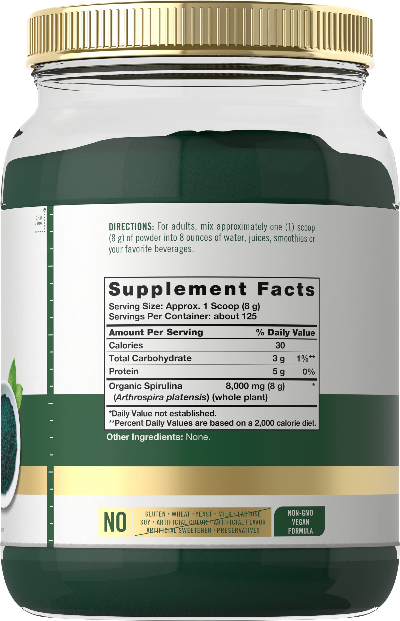 Carlyle spirulina textura del polvo fino ideal para mezclar fácil