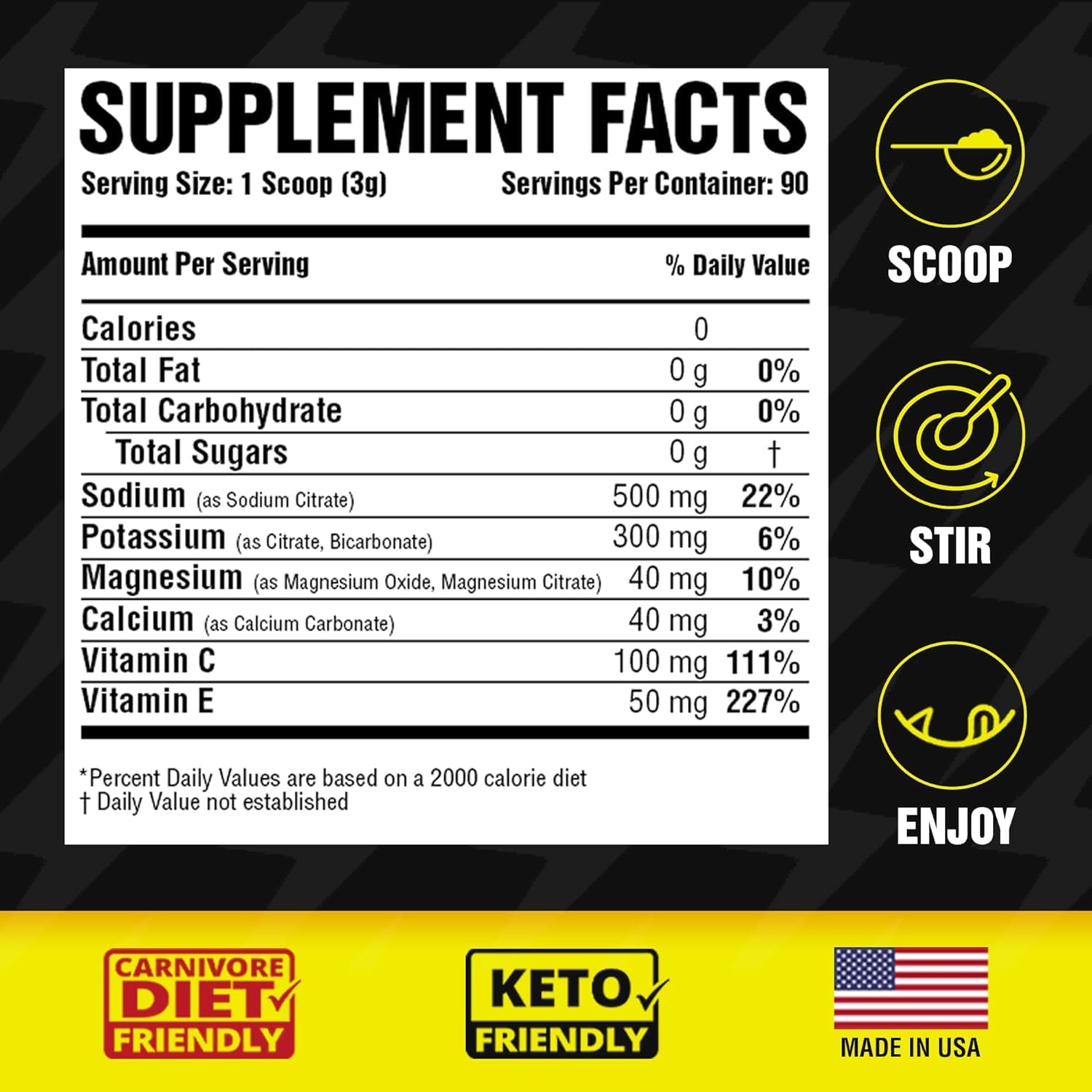 Carnivore Electrolytes cucharita medidora con polvo listo para dosificar