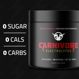 Carnivore Electrolytes polvo sin sabor visto de cerca, textura fina y disolución fácil
