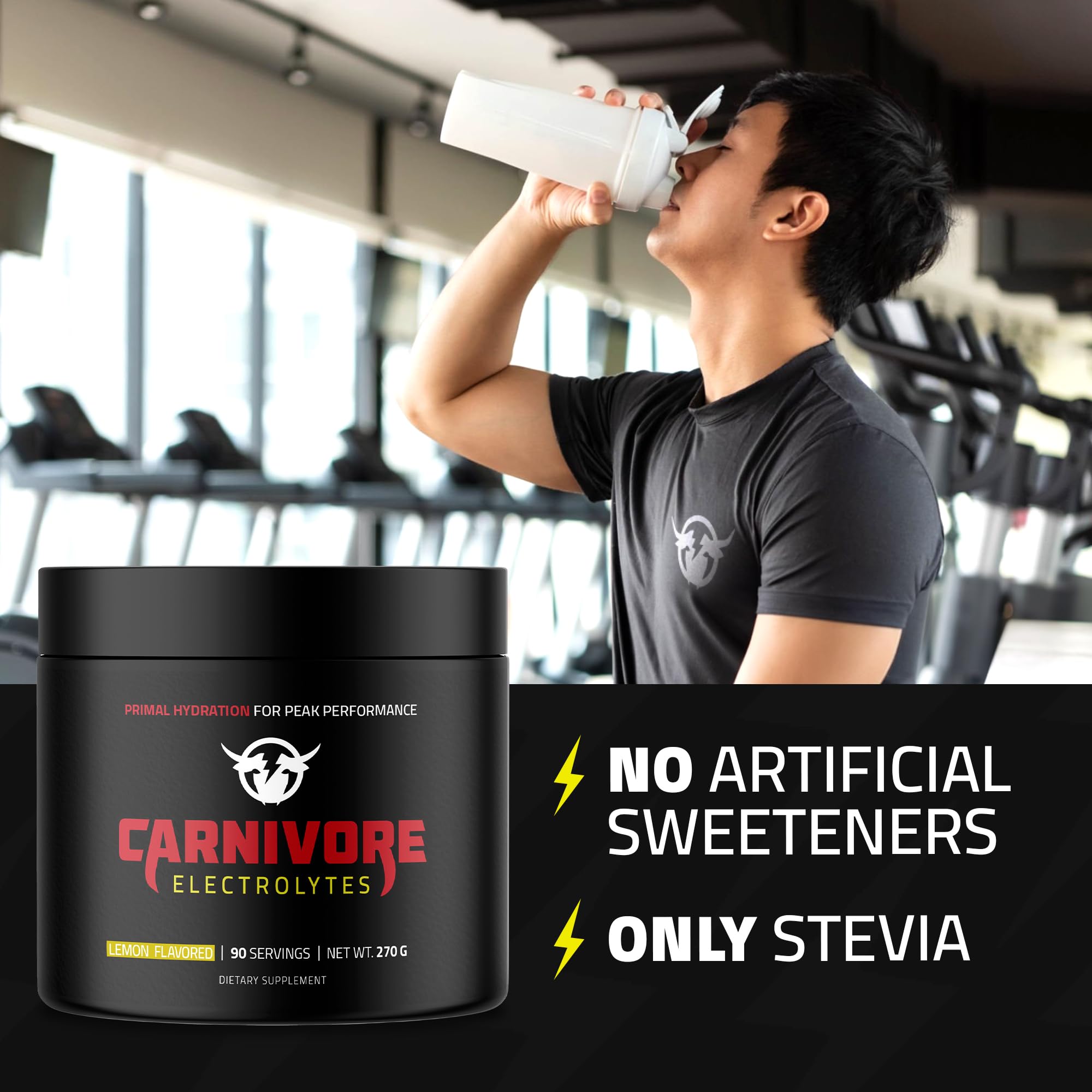 Carnivore Electrolytes mezclado en vaso, hidratación sin azúcar en acción