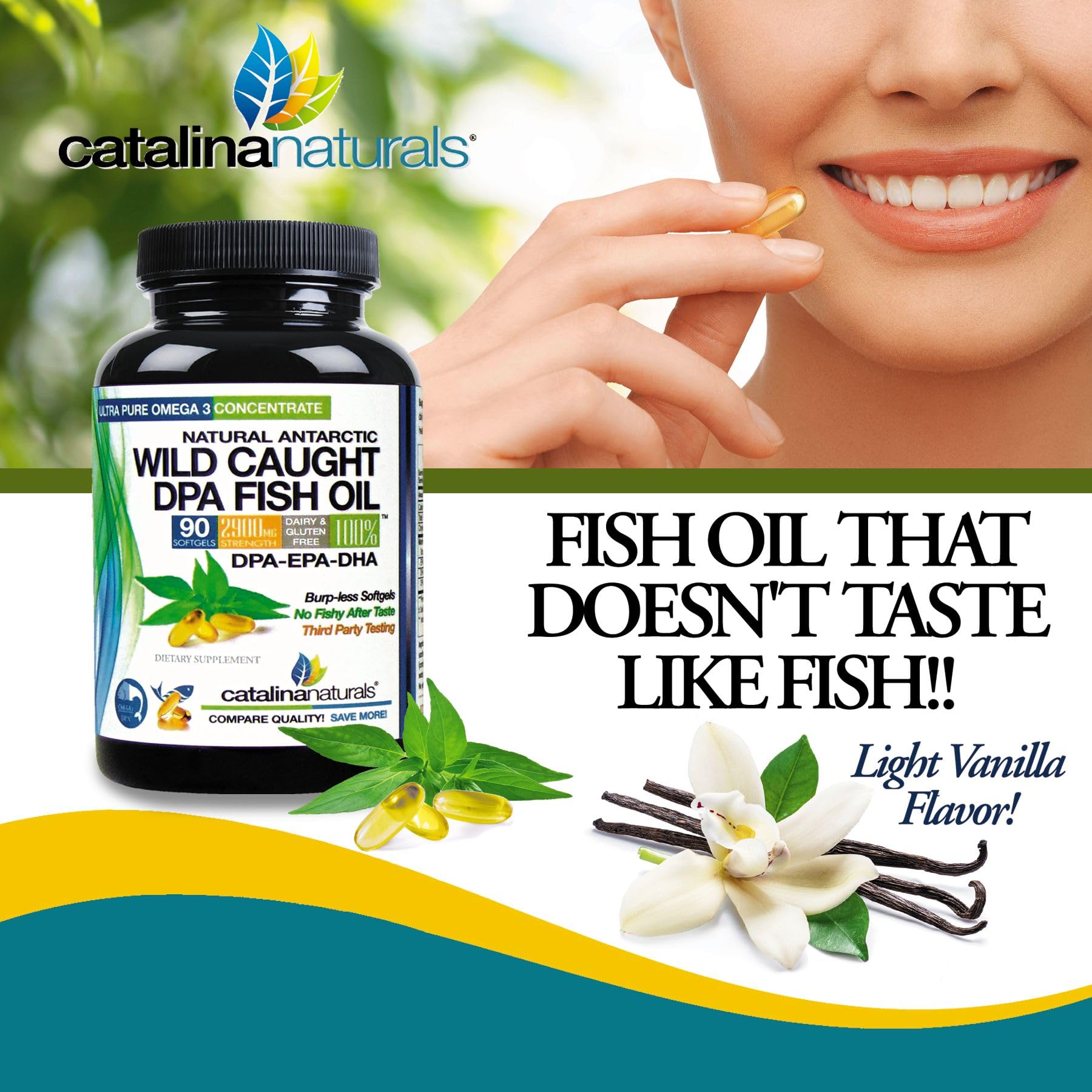 Catalina Naturals capsula blanda close-up facil de tragar