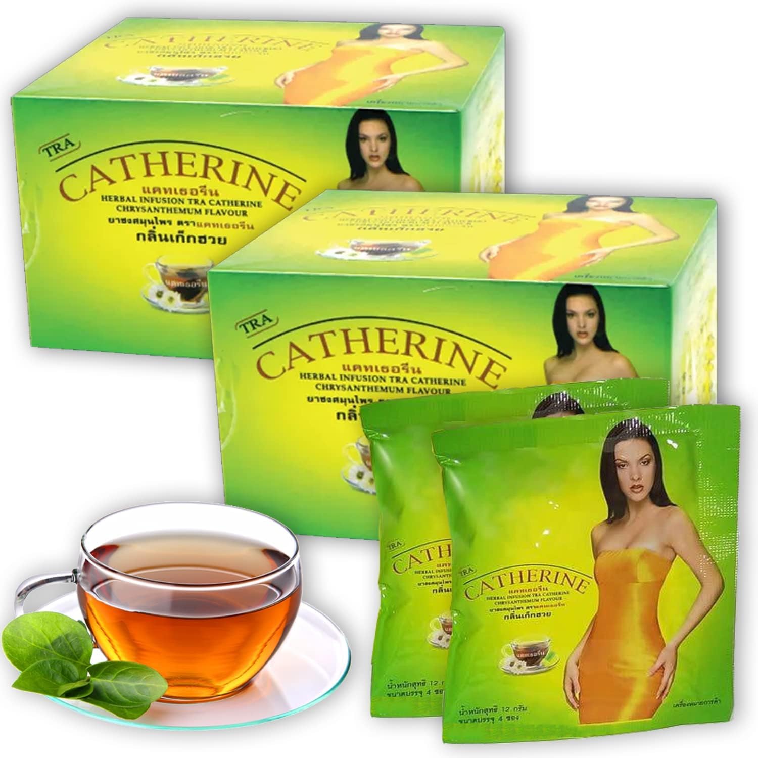 Catherine primer plano de hojas y crisantemo mostrando calidad natural