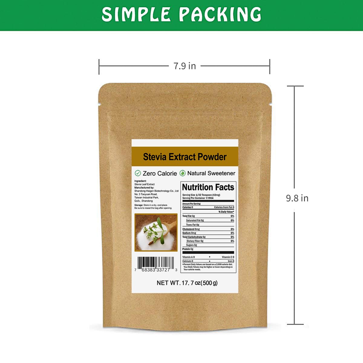 CCnature bolsa kraft resellable que conserva frescura y es reciclable