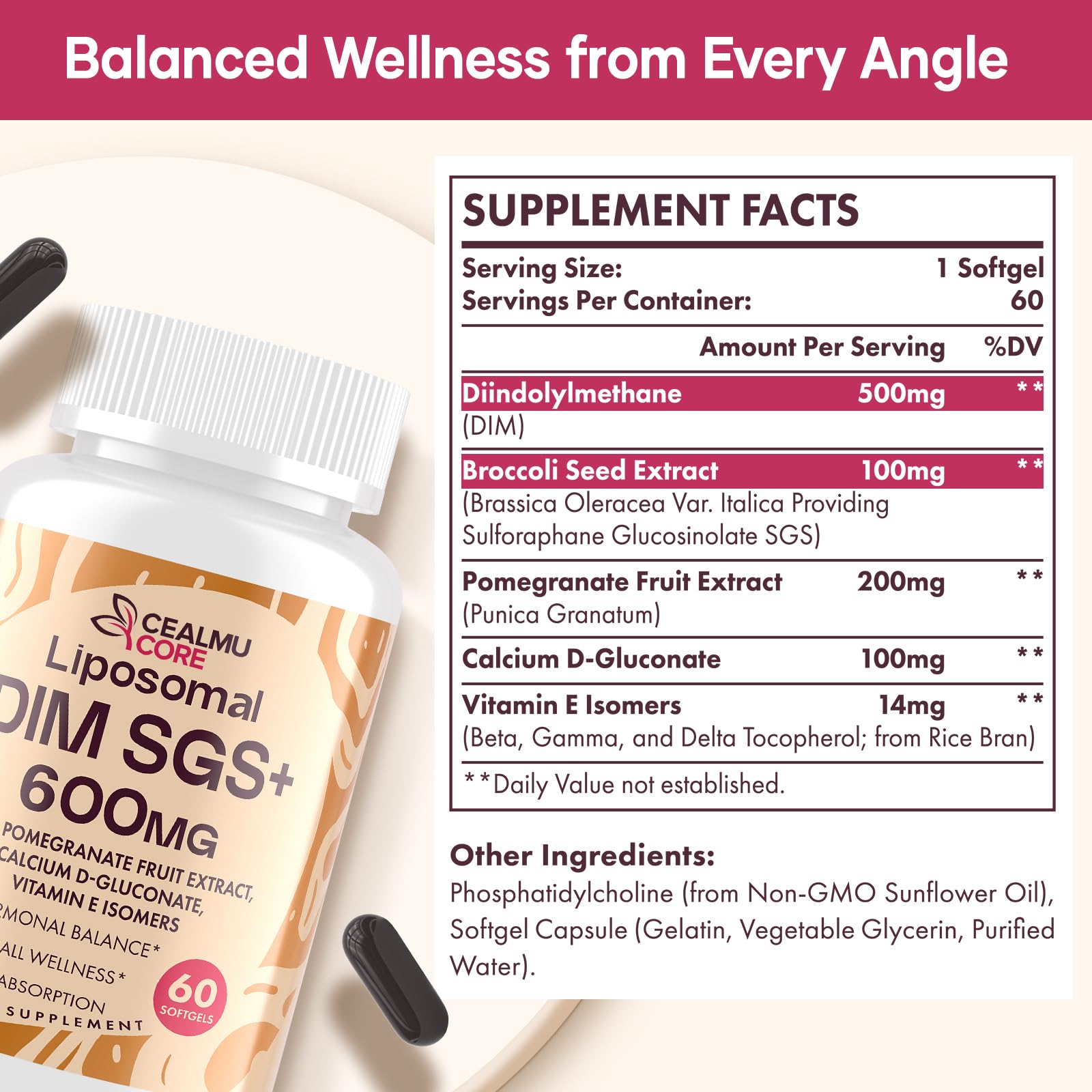 CEALMU CORE cápsula en primer plano que destaca la formulación liposomal absorbible