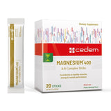 CEDEM caja frontal de sticks magnesium y B-Complex muestra beneficios rápidos