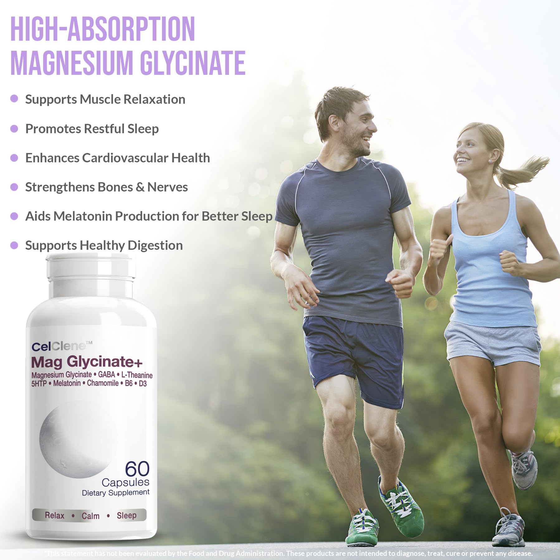 CELCLENE ingredientes dispuestos: magnesio, melatonina, L‑Theanine