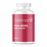 Celebrate Vitamins frasco frontal mostrando 180 cápsulas y suministro de tres meses