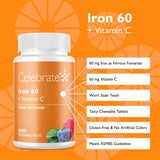 Celebrate Vitamins primer plano de tableta masticable y textura protectora