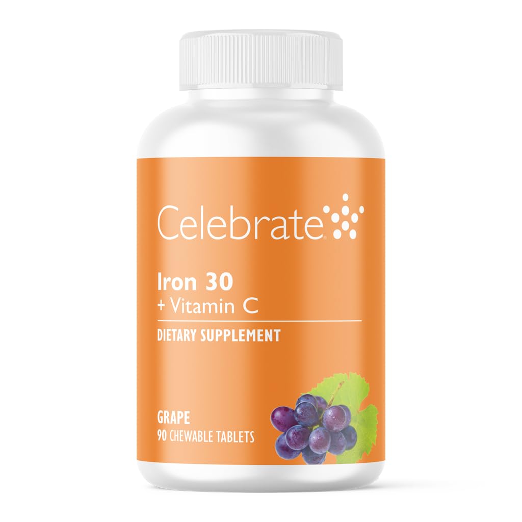 Celebrate Vitamins envase frontal del suplemento de hierro, visual claro del producto