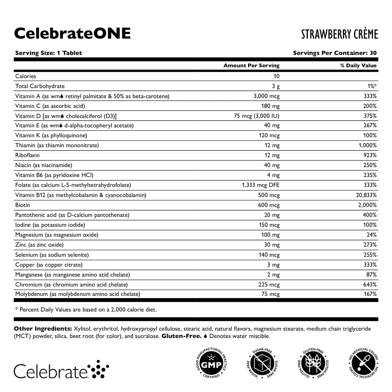 Celebrate Bariatric Supplements botella abierta con tabletas listas para consumir