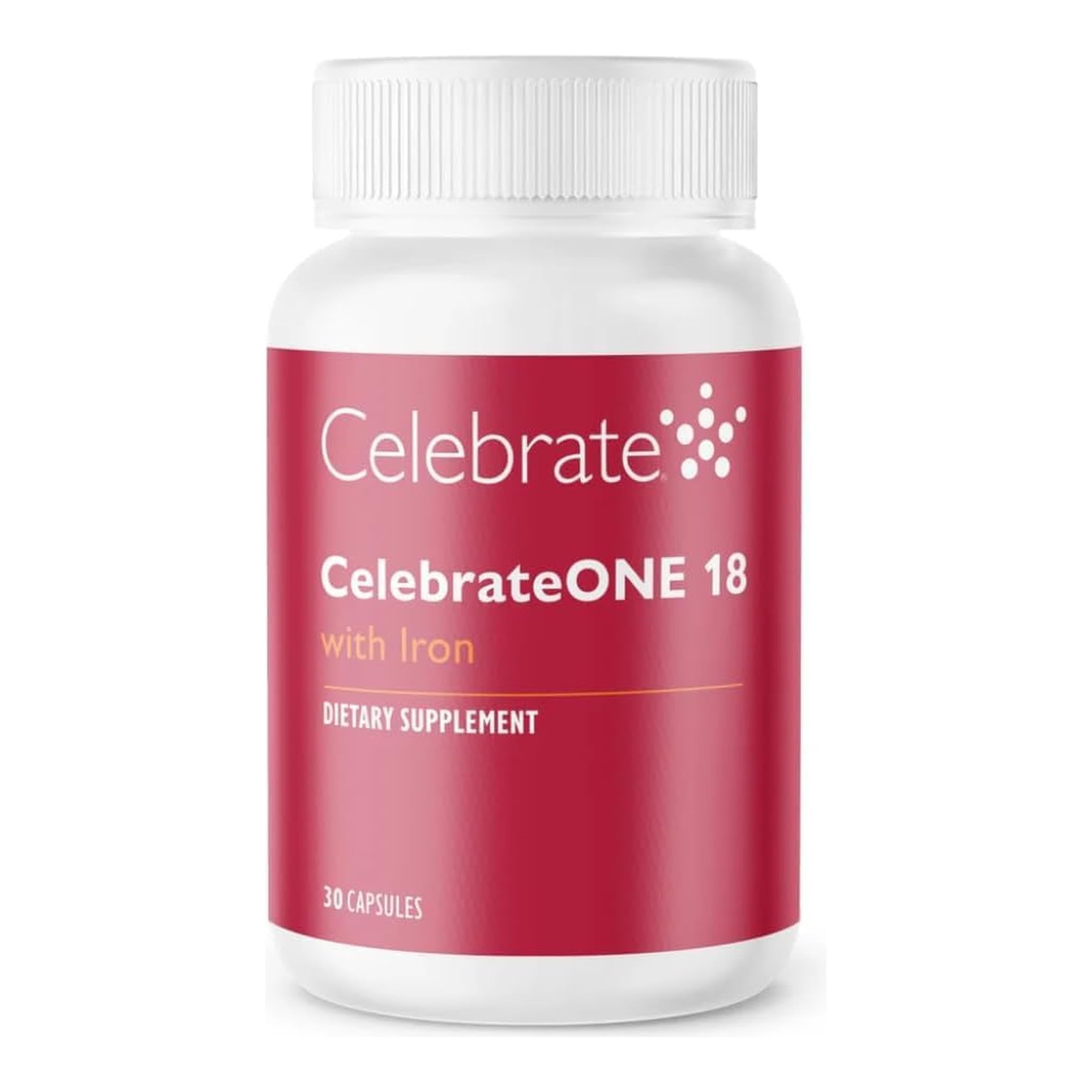 CelebrateONE envase frontal que muestra la etiqueta y beneficios clave