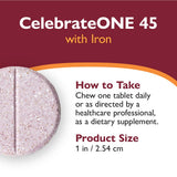 CelebrateONE 45 junto a monedas para comparar tamaño y confirmar formato masticable compacto
