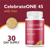 Celebrate Bariatric Supplements detalle de tableta masticable CelebrateONE 45 mostrando textura suave y tamaño cómodo