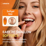 Celestrie etiqueta nutricional destacando biotina 10000mcg y 3000mg por cápsula