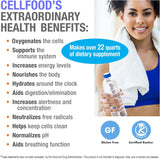 Cellfood comparación de tamaño en manos para ver portabilidad fácil