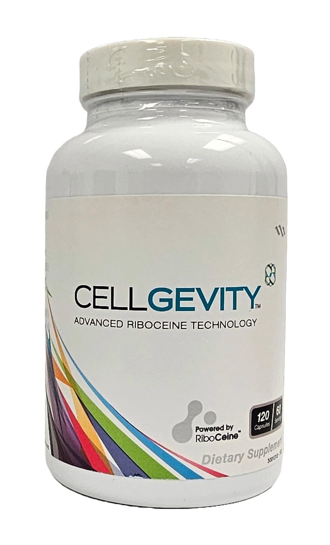 CELLGEVITY envase frontal mostrando 120 cápsulas y beneficios rápidos