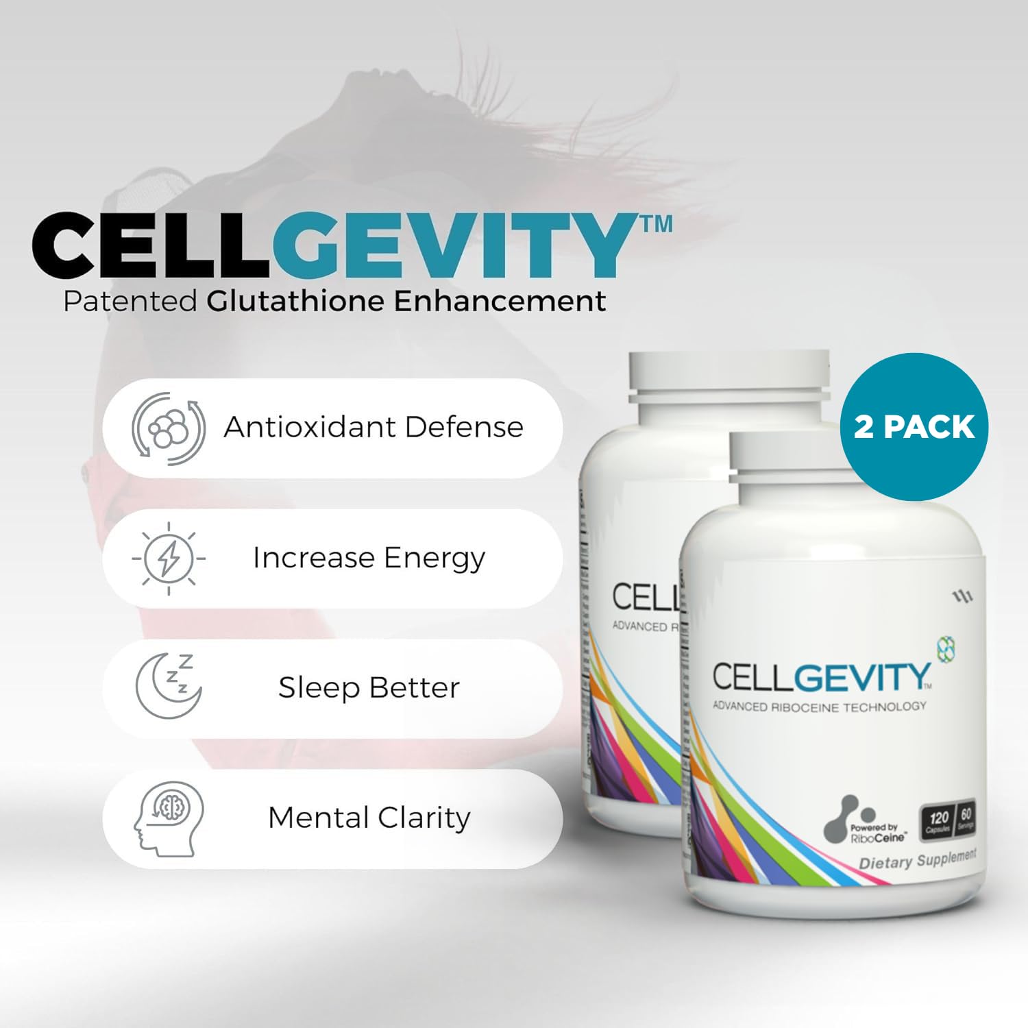 CELLGEVITY etiqueta de ingredientes en primer plano para transparencia