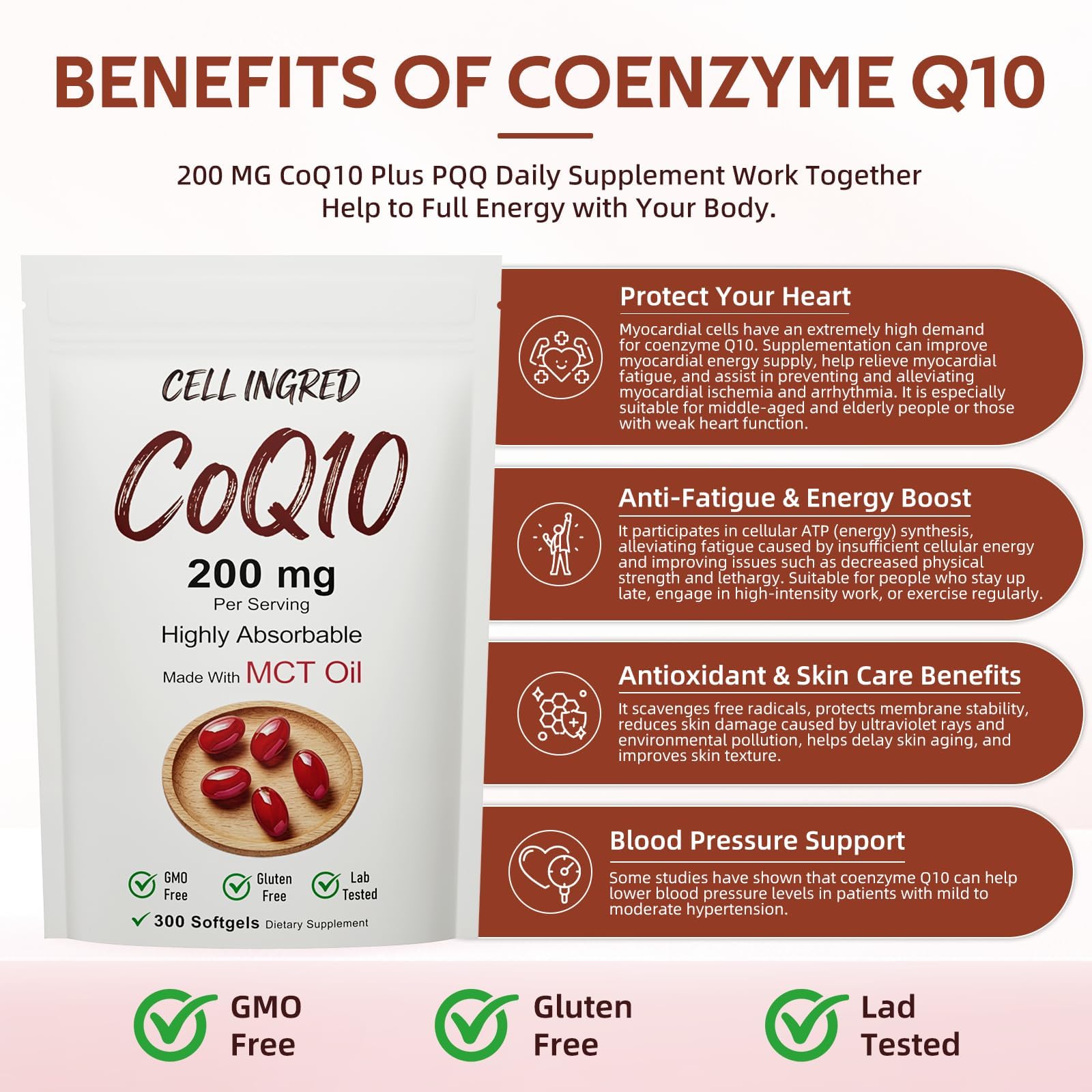 CellIngred softgel junto a mano para escala, ayuda a entender tamaño real