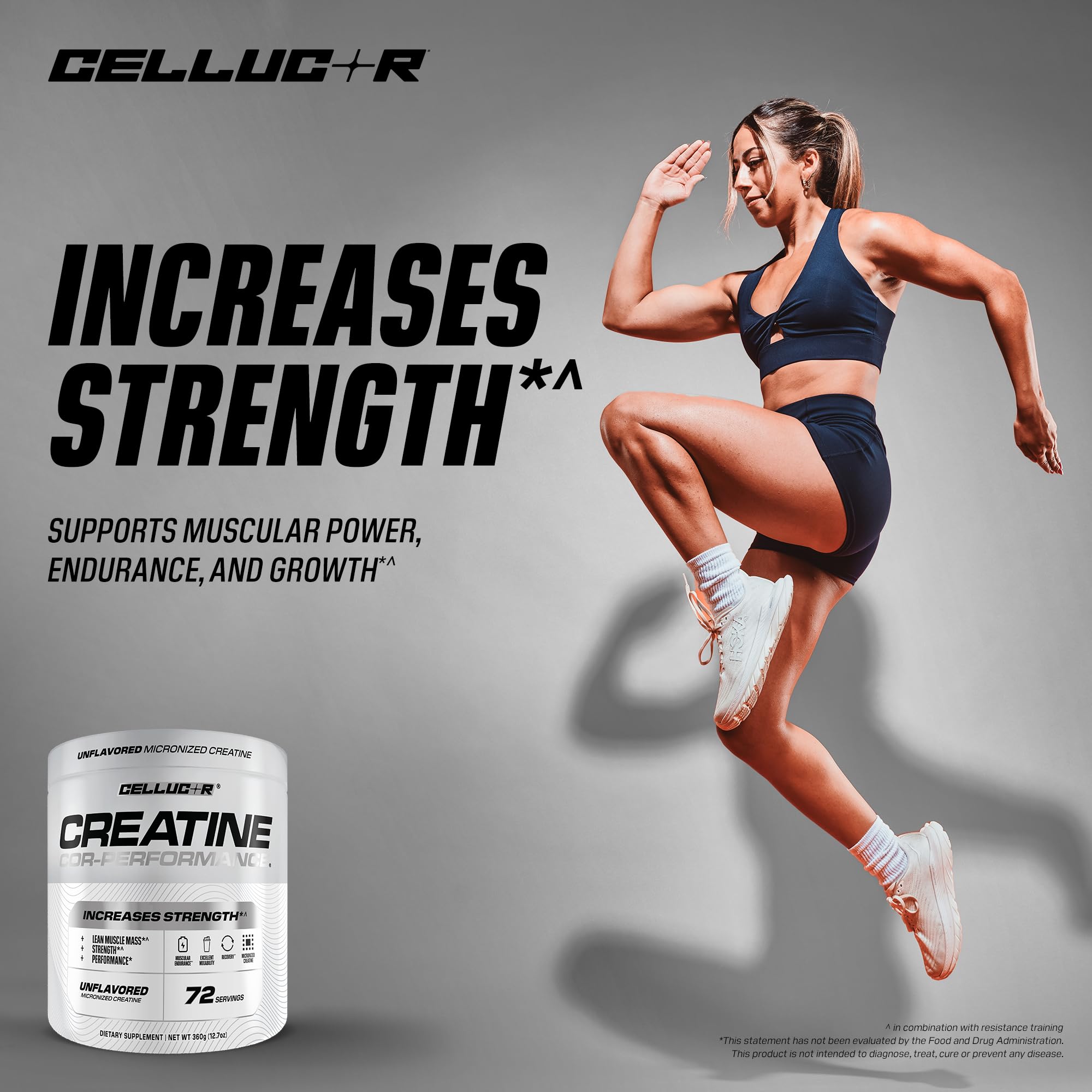 Cellucor suplemento junto a pesas en gimnasio para rendimiento