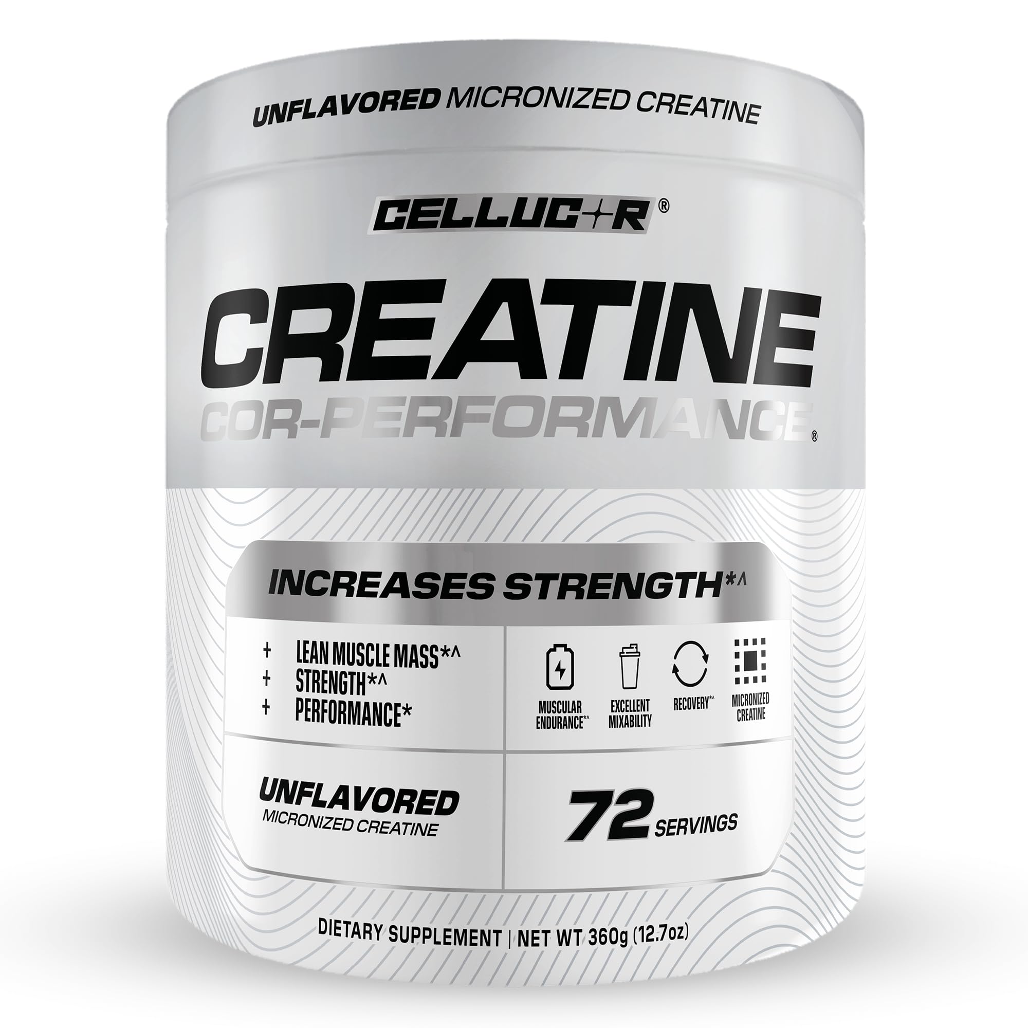 Cellucor envase frontal mostrando etiqueta y beneficio pureza