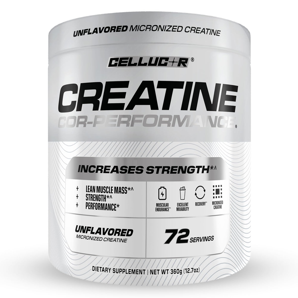 Cellucor envase frontal mostrando etiqueta y beneficio pureza