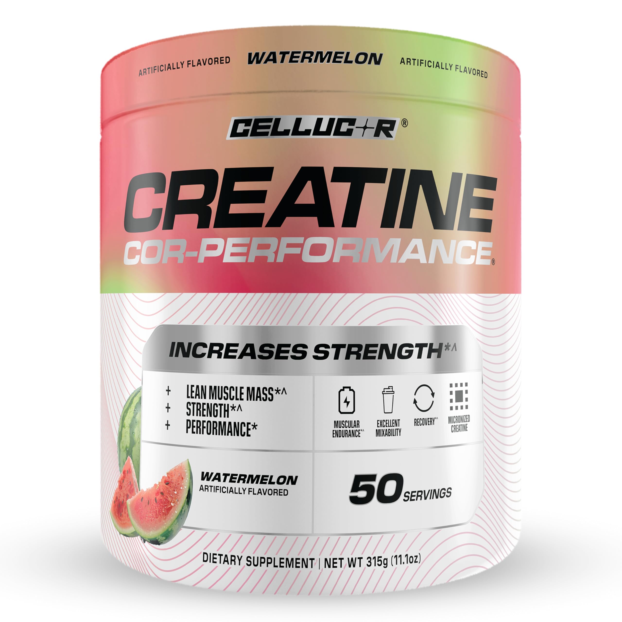 Cellucor frente del envase mostrando sabor sandía y 50 porciones