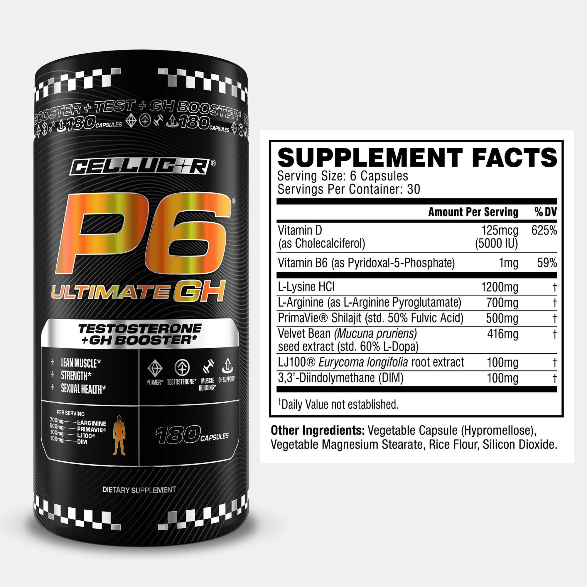 Cellucor P6 cápsulas detalle de textura que facilita la ingestión y dosificación