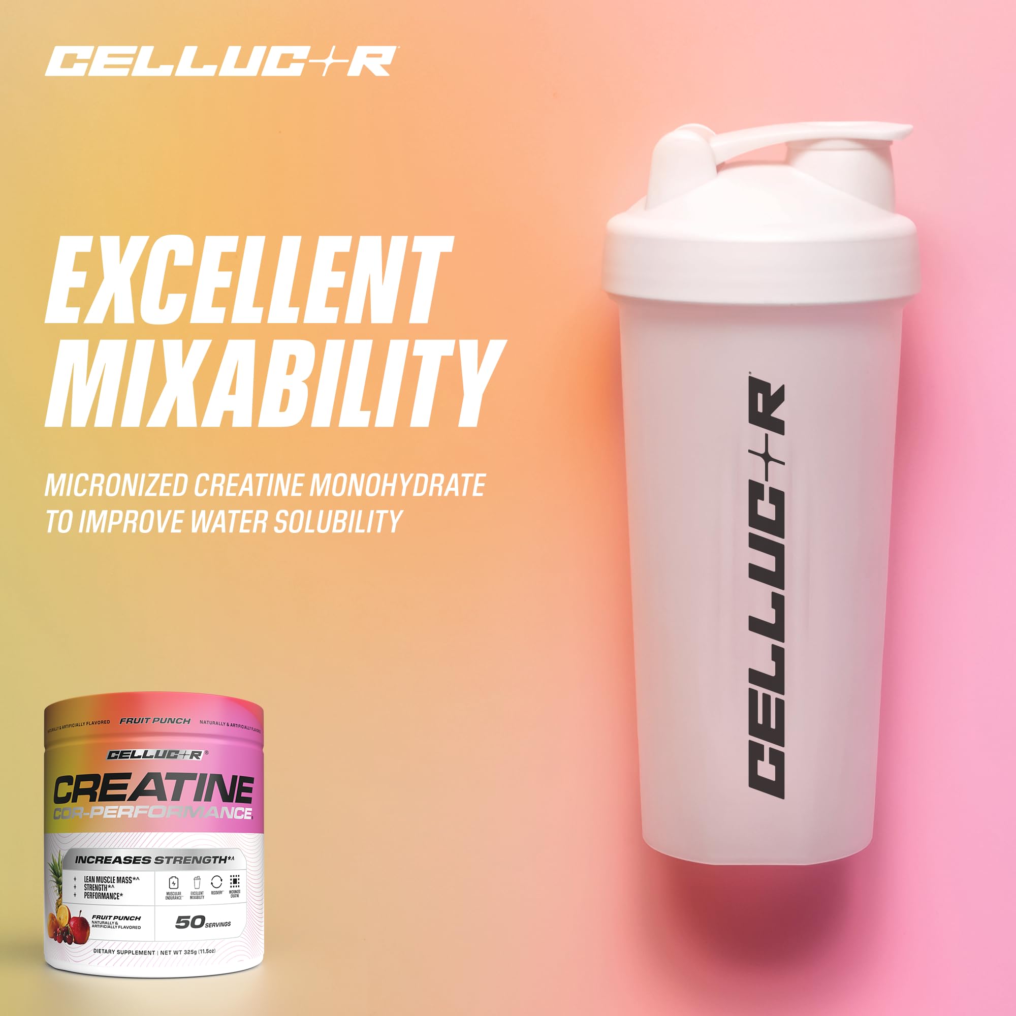 Cellucor cucharada con 5 g de creatina lista para dosificar fácilmente