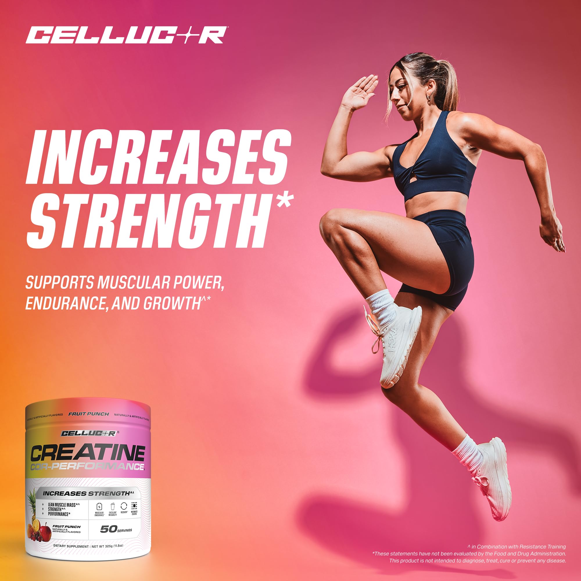 Cellucor frasco junto a objetos cotidianos para comparar tamaño y servings