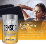 Censor caja abierta con softgels que muestra cantidad y presentación